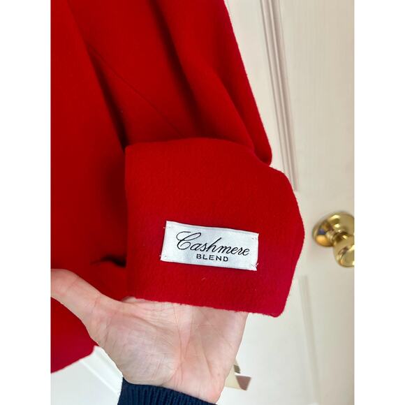 90's Bright Red Wool/Cashmere Blend Blazer with Original Tags | 90's Workwear - Picture 6 of 9